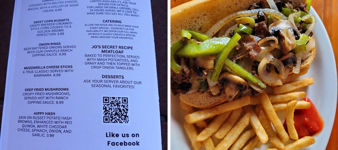 The Ridge Inn Restaurant Menu